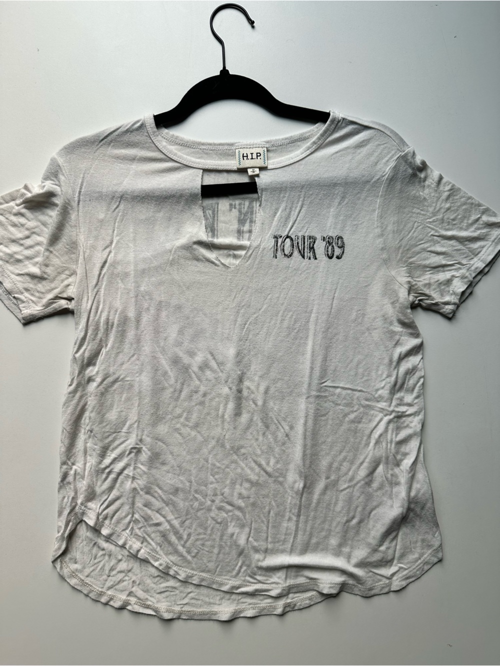 h.i.p. White Short Sleeve Graphic Crew Tee